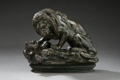null BARYE (d'après)
Le lion au serpent
sculpture en bronze patiné