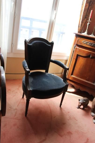 null fauteuil cabriolet en bois naturel style Louis XVI