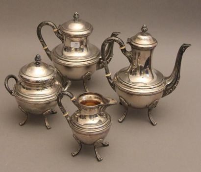 null Service thé-café en métal argenté, (4 pièces)