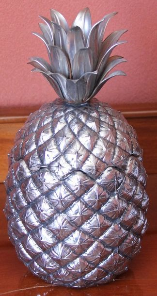 null *Seau à glace ananas en métal argenté