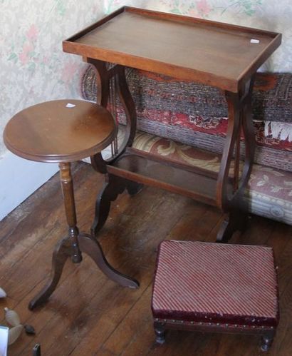 null Meuble à musique en bois, Table en bois naturel piètement lyre