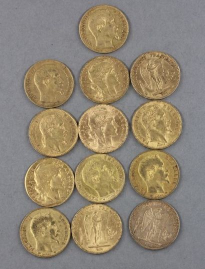 null 13 pièces de 20 FF en or