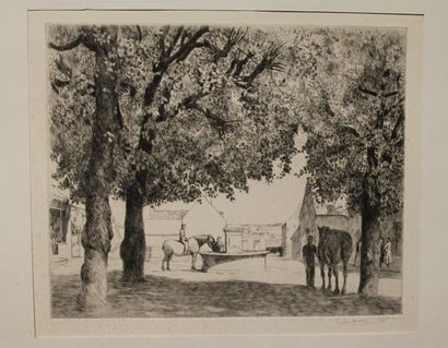 null Herbert LESPINASSE - Roland OUDOT - VILLEBOEUF Paysages et personnages Six lithographies...