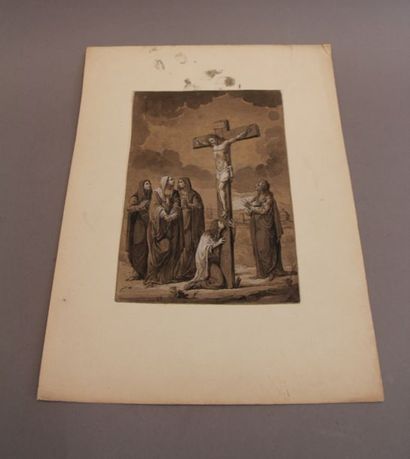 null Ecole française du XIXème s. La Passion du Christ Suite de onze encre noire,...