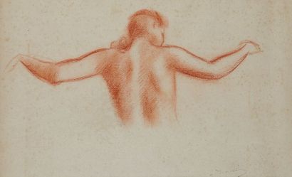 null André DERAIN Nu de dos, c. 1930 Sanguine signée en bas à droite 35 x 58 cm