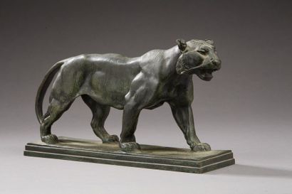 null Antoine Louis BARYE (1796-1875) d'après Le tigre qui marche Sculpture en bronze...