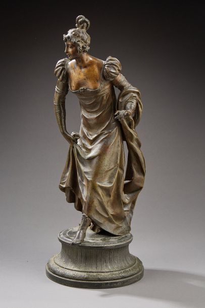 null Noël RUFFIER (1847-1921) d'après Madame Sans Gêne, Sculpture en bronze à patine...
