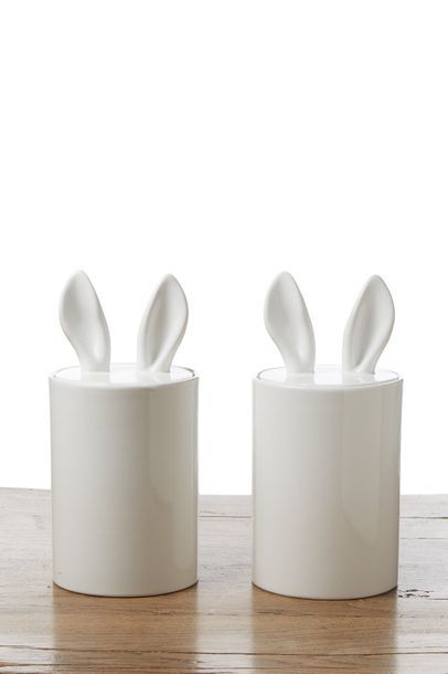 null Sam BARON (1976-) design - PETITE FRITURE ed. Paire de pots à oreilles de lapin...