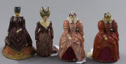 null Gustave VERTUNNI : 4 figurines : Jeanne de Bourgogne – Louise de Lorraine (x...