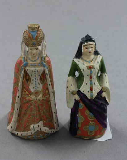 null Gustave VERTUNNI : 4 figurines : Marguerite d’Ecosse – Anne Boleyn – Isabeau...