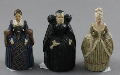 null Gustave VERTUNNI : 3 figurines : Princesse de Lamballe – Catherine de Médicis...
