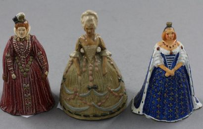null Gustave VERTUNNI : 3 figurines : Elizabeth d’Angleterre – Comtesse de Provence...