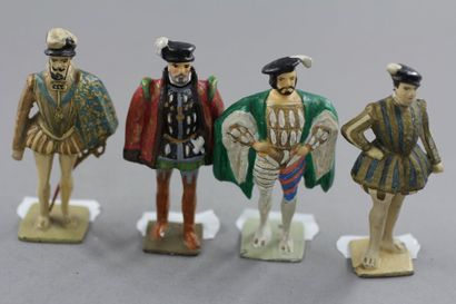 null Gustave VERTUNNI : 4 figurines : Claude de Guise – Henri de Guise – Antoine...