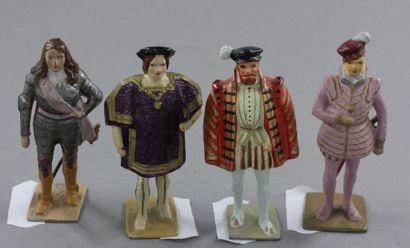 null Gustave VERTUNNI : 4 figurines : Charles VIII – Henri II – Grand Condé – Co...