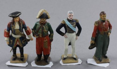 null Gustave VERTUNNI : 4 figurines : Villars – Charles X – Général Lassalle – C...