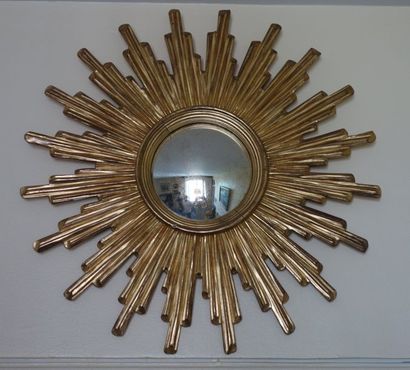 null Miroir soleil en bois doré D : 60 cm