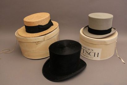 Lot de trois chapeaux : - MOTSCH Fils, Paris...