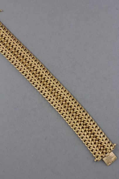 null Bracelet à maillons en or jaune 18k, pds : 43,1 g.