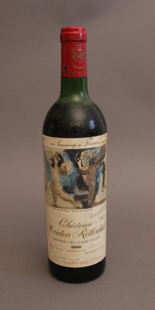 null *1 bouteille Château Mouton Rothschild 1973 MB tachée