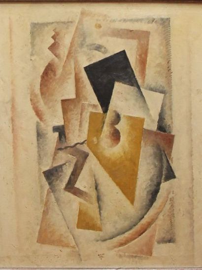 null Robert MARC (1943-1993) Composition cubiste Huile sur toile signée en bas au...