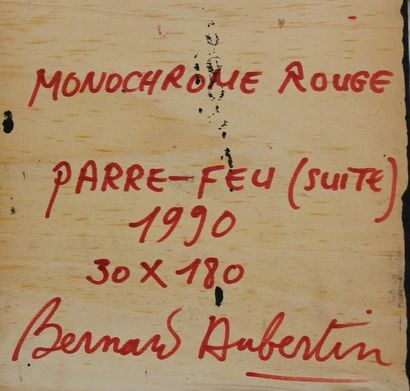 null Bernard AUBERTIN (1934-2015) Pare-feu (suite) 1990 Tôle peinte, monochrome rouge...