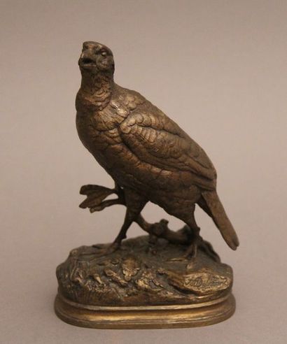 null Alfred DUBUCAND (1828-1894) d'après Perdrix Sculpture en bronze, signée H :...