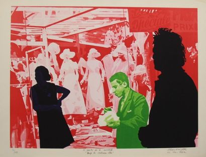 null Gérard FROMANGER (1939-) Le peintre et son modèle. Rouge de Chine vermillonné...