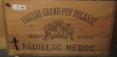 null 12 bouteilles CH. GRAND PUY-DUCASSE, 5° cru Pauillac 1986 cb
