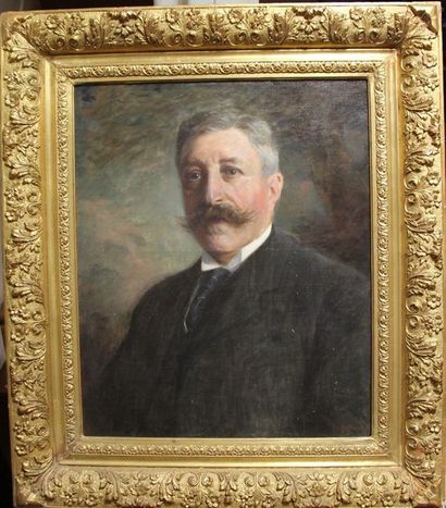 null Edouard GELHAY (1856-1939) Portrait d'homme Huile sur toile signée en bas à...