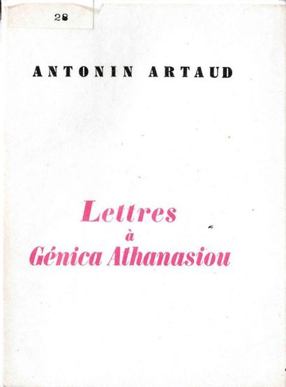 null ANTONIN ARTAUD. Lettres à Génica Athanasiou. Le Point du jour, NRF, 1969. Édition...