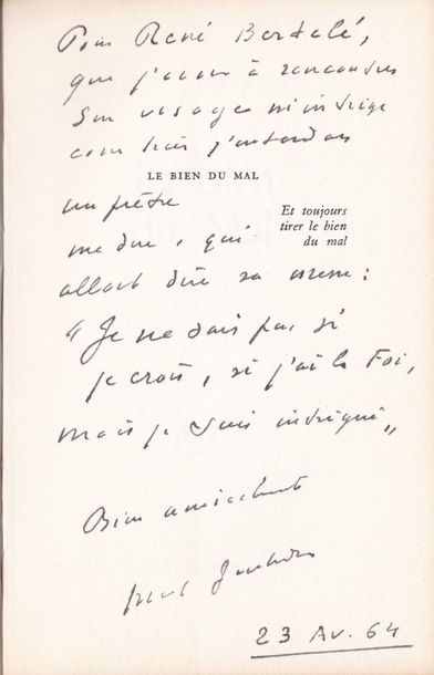 null RENE BERTELE. Panorama de la jeune littérature française. Robert Laffont, 1945....