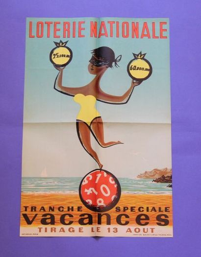 null Lot de 12 affiches:
- La loterie nationale Imprimerie SA Courbet, Paris, Bon...