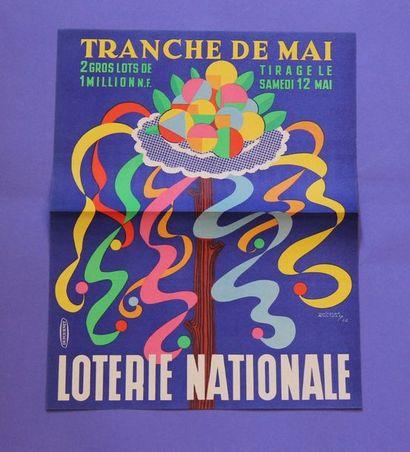 null Lot de 14 affiches:
- Lesourt, 2 affiches Loterie Nationale Fete des Mères,...