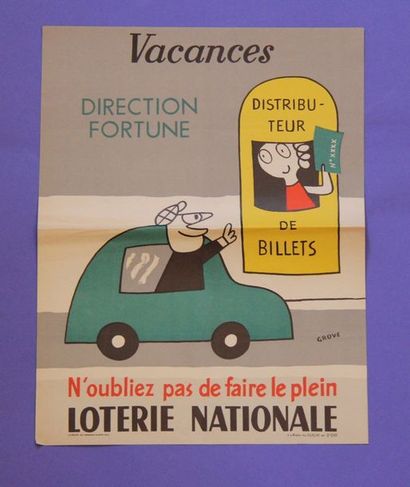null Lot de 14 affiches:
- Lesourt, 2 affiches Loterie Nationale Fete des Mères,...