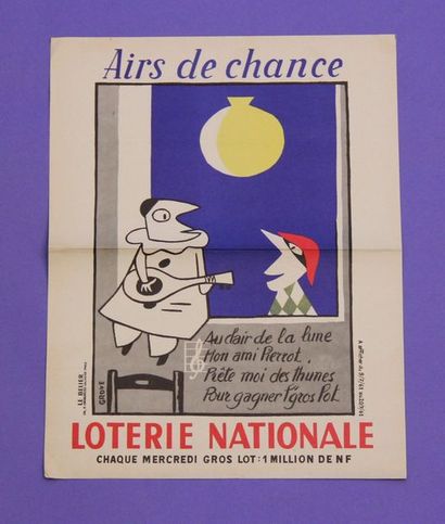 null Lot de 15 affiches:
- J. Guégan, Loterie Nationale, Vendredi 13 1962, Dufournet,...