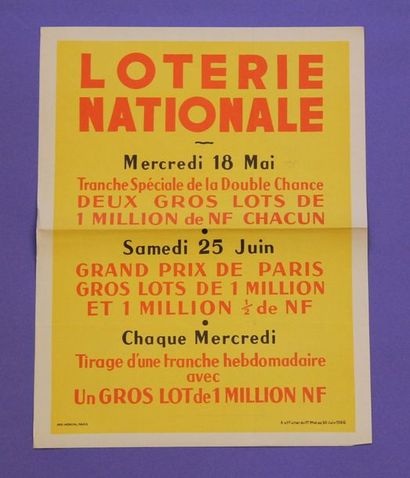 null Lot de 15 affiches:
- J. Guégan, Loterie Nationale, Vendredi 13 1962, Dufournet,...