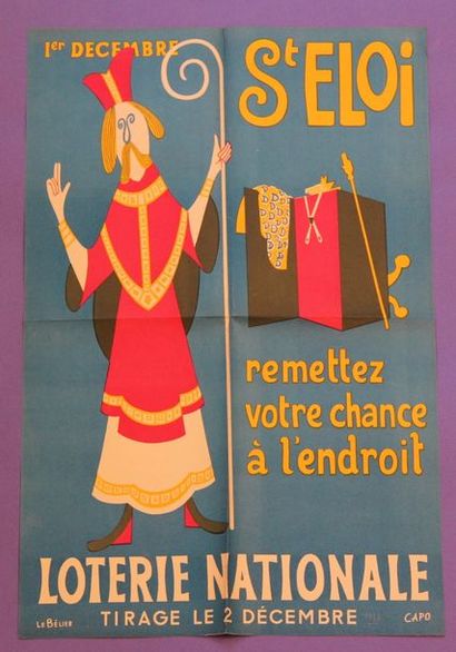 null Lot de 15 affiches:
- Lucien Boucher , Loterie Nationale, Cambronne qui sortit...