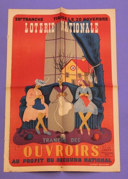 null Lot de 19 affiches: -Jean Yves Rochefort, Loterie Nationale, Tranche de l'aprentissage...