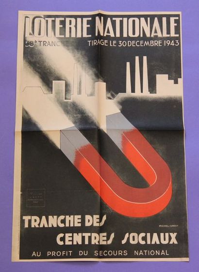 null Lot de 19 affiches: -Jean Yves Rochefort, Loterie Nationale, Tranche de l'aprentissage...