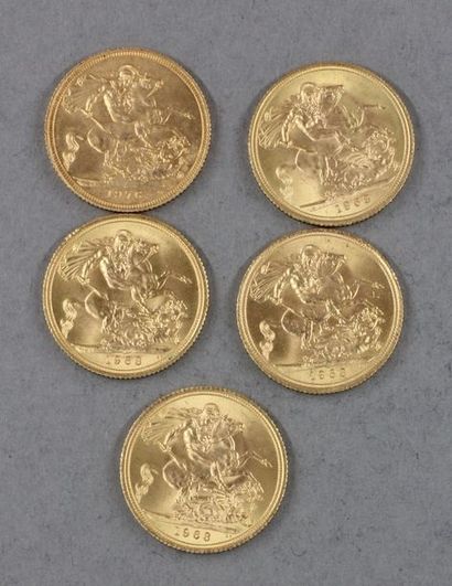 null *Cinq souverains en or 1963(4), 1976
