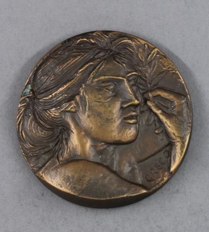 Une médaille en bronze Roma Capitale d’Italia...