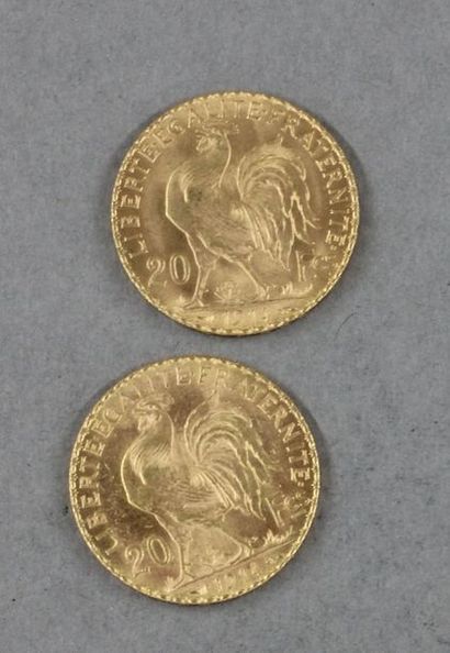 *Deux pièces de 20 FF 1914 en or