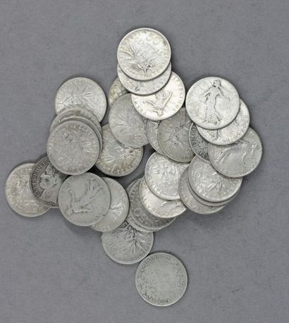 null Trente pièces de 50 centimes en argent