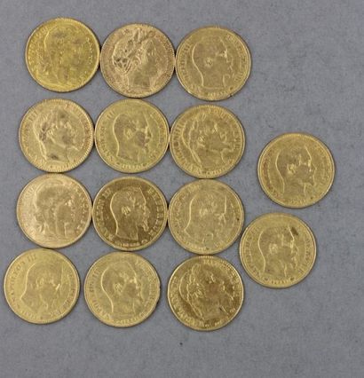 null *Quatorze pièces de 10 FF en or