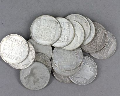 null Dix huit pièces de 10 FF Turin en argent