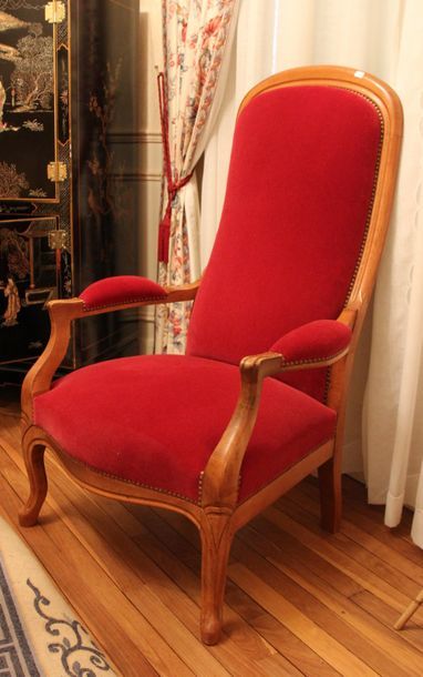 null Fauteuil en bois naturel de Style Louis Philippe