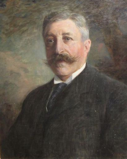 null GELHAY Edouard (1856-1939) Portrait d'homme Huile sur toile signée en bas à...