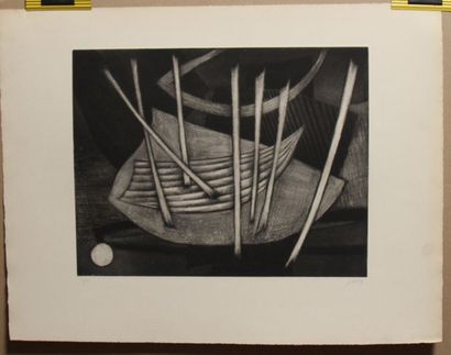 null GOETZ Henri (1909-1989) Composition aquatinte signée, n°2/60 50 x 65,5 cm