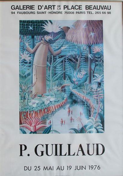 null GUILLAUD Pierre (1914-2012) Affiche d'exposition,1976 On y joint deux pièces...