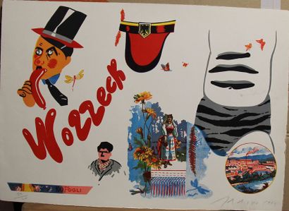 null ARROYO Eduardo (1937-2018) Wozzeck, 1972 Lithographie polychrome signée en bas...